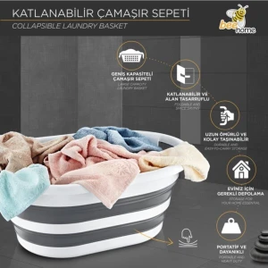 Bee Home Katlanabilir Silikon Çamaşır Sepeti MS054684