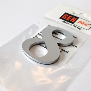 8 cm  No = 8 Yapışkanlı Metalik Gri Kapı Numarası