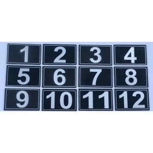 3.5 x 5.5 cm cm Yapışkanlı No 1'den 12'e Raf, Posta Kutusu, Dolap, Ayakkabılık, Kapı Numarası