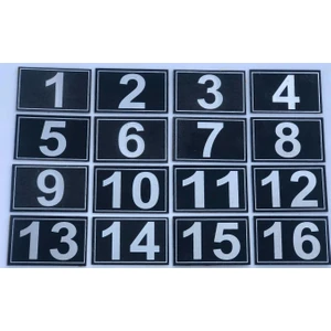 3.5 x 5.5 cm cm Yapışkanlı No 1'den 16'ya Raf, Posta Kutusu, Dolap, Ayakkabılık, Kapı Numarası