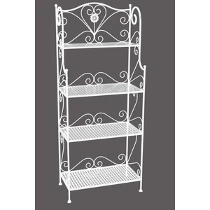 Naz Tasarım Ferforje 4 Katlı Çok Amaçlı Raf Beyaz