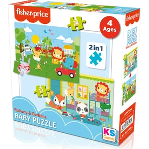 KS Games Fisher Price Baby Puzzle Railway & Bedtime 2in1