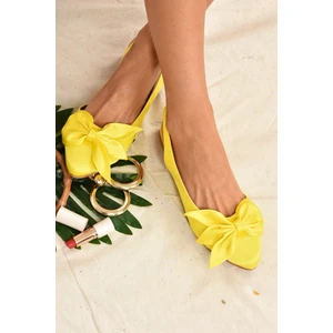 Fox Shoes Sarı Kumaş Kadın Babet H726809004