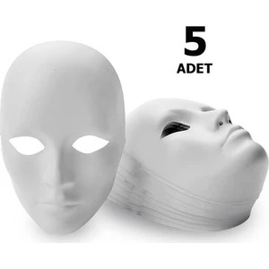 Karton Maske, Boyanabilir, Eğitici Maske Boyama, Etkinlik ve Hobi Maskesi 5'li