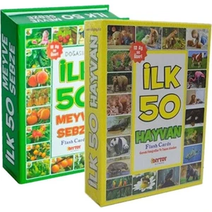 Flash Cards Ilk 50 Hayvan + Ilk 50 Meyve Sebze