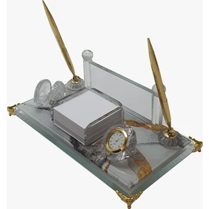 0402 İsme Özel Dekoratif Mermer Desenli Kristal Masaüstü İsimlik