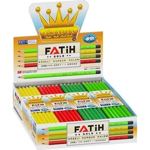 Köşeli Mercanlı Pastel Renk Kurşun Kalem 12 Renk Paket 144'lü