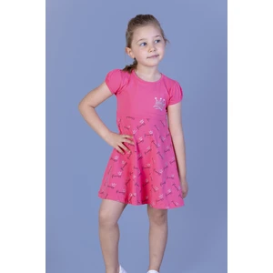Kız Çocuk Göğsü Nakışlı Elbise