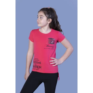 Kız Çocuk T-Shirt Gçğsü Lazer Kesim Taşlı N.Çiçeği 8 Yaş K-127
