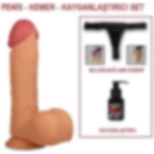 Lilitu Shop 24,5 cm Belden Bağlamalı Gerçekçi Kalın Dildo Penis - King Sized