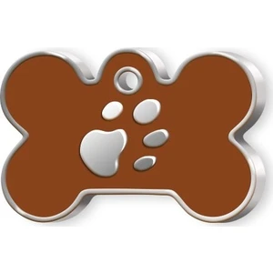 Kemik Şeklinde Mineli Büyük Köpek Künyesi Kahve