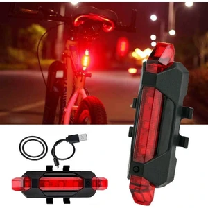 USB Sarjlı LED 4 Fonksiyonlu Bisiklet Arka Stop Uyarı Ikaz Işığı
