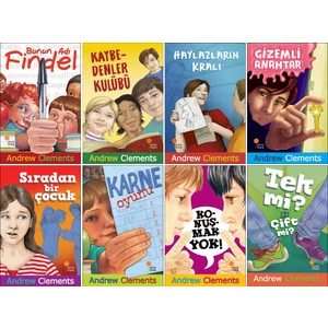 Andrew Clements Tüm Kitapları 8 Kitap Set - Bunun Adı Findel - Kaybedenler Kulübü - Haylazların Kralı - Gizemli Anahtar - Sıradan Bir Çocuk - Konuşmak Yok - Karne Oyunu - Tek Mi Çift Mi