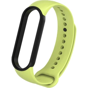 Xiaomi Mi Band 5 ve 6 Akıllı Bileklik Uyumlu Çift Renk Silikon Kordon (Fıstık Yeşil)