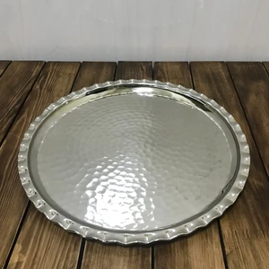 Dövme Bakır Çirtikli Tepsi 35 cm
