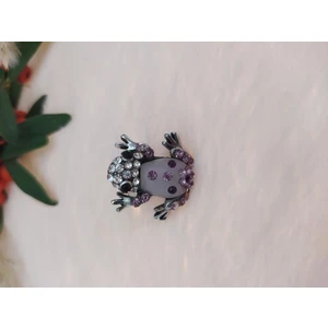 Hd Marketim  Kurbağa Figürlü Yüzük Beyaz Kristalli Çocuk Yüzük