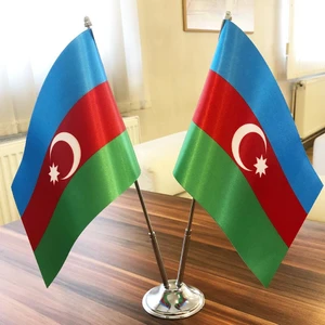 Fors Bayrak Krom Direkli Azerbaycan Masa Bayrağı 2'li