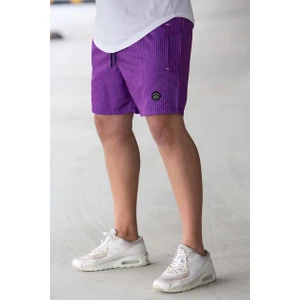 Çizgili Mor Deniz Şortu 4253