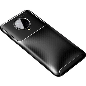 Case 4u Xiaomi Redmi K30 Pro Kılıf Rugged Armor Karbon Desenli Lüx Negro Silikon Arka Kapak Siyah