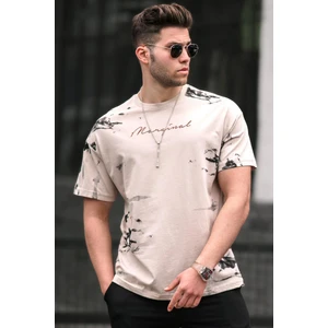 Bej Over Fit  Erkek Tişört 5207