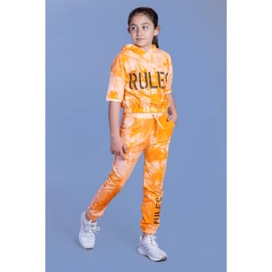 Toontoy Kids Toontoy Kız Çocuk Rules Baskılı Batik Desenli Crop Eşofman Takımı