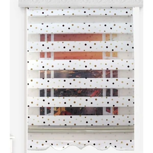 Asy Home Kahverengi Puanlı Etek Dilimli Zebra Perde