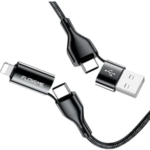 4in1 USB To Type C -Type To Type Kablosu + Lightning Başlık USB 1 mt AL-33616