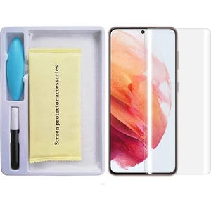 Samsung Galaxy S21 Full Uv Liquid+Uv Işık 3dkırılmaz Cam Ekran Koruyucu AL-33789