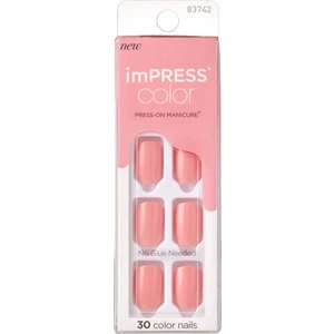 İmpress Color Kendinden Yapışkanlı Takma Tırnak Kısa Parlak Şeker Pembe