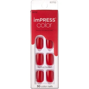 İmpress Color Kendinden Yapışkanlı Takma Tırnak Kısa Parlak Kırmızı
