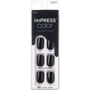 İmpress Color Kendinden Yapışkanlı Takma Tırnak Kısa Parlak Siyah