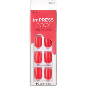 İmpress Color Kendinden Yapışkanlı Takma Tırnak Kısa Nar çiçeği