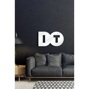 Beyaz Do It Dekoratif Ahşap Duvar Yazısı Dekoratif Duvar Süsü