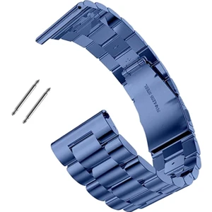 Saat Uyumlu Paslanmaz Çelik Metal Saat Kordonu 22MM Lacivert