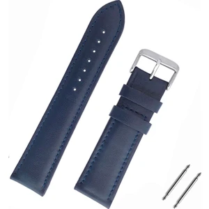 Saat Uyumlu Klasik Lacivert Renk Deri Saat Kordonu Kayışı