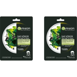 Skin Naturals Kömürlü Kağıt Yüz Maskesi Siyah Yosun 2 Adet