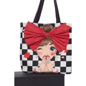 Ays Home Popart Desen Dama Desen Bez Plaj Alışveriş Çantası