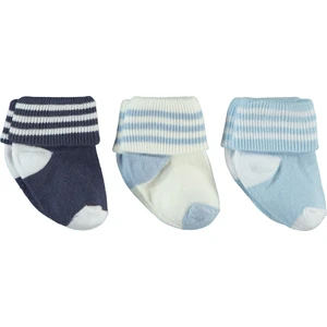 Baby Erkek Bebek 3'lü Çorap Set 0-6 Ay Lacivert