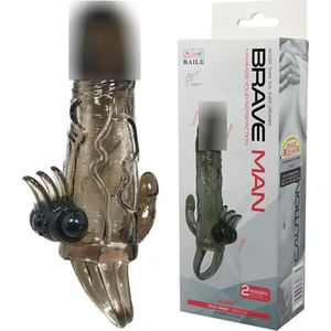 Çift Titreşim Motorlu Uzatmalı Penis Kılıfı Zenci Vibratör Dildo