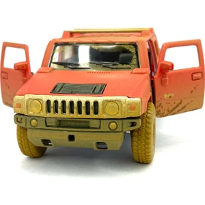 2005 Hummer H2 Sut (Çamur Desenli) -  Çek Bırak 5inch. Lisanslı Model Araba, Oyuncak Araba 1:40