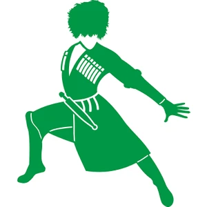 Anahtarlık Sepeti Kafkas Dansçı Folyo Kesim Etiket (Yeşil) 15 cm