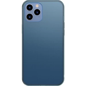 Frosted Serisi Apple Apple iPhone 12 - Apple iPhone 12 Pro 6.1 Kenarları Silikon Çerçeveli Buzlu Cam Kılıf-Mavi