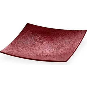 10731.R - Saku Yağmur Efektli Kırmızı Servis Tabağı 31x31 cm, Thermoset Melamin