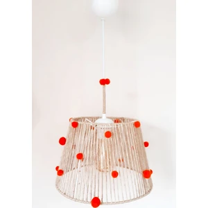 Kuzey Avize Hasır Ip Sargılı Turuncu Ponponlu Bebek Ve Çocuk Odası Sarkıt Avize