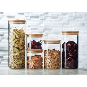 Vtr709Gcnst Vetro Cam Saklama Kabı Seti 5Li Bambu Kpk