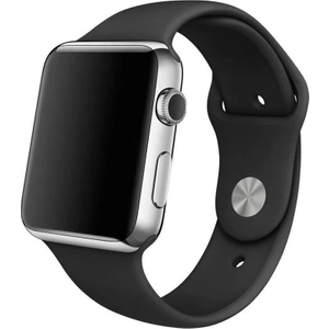 Apple Watch Uyumlu Seri 6 44 mm Silikon Kordon Kayış Siyah