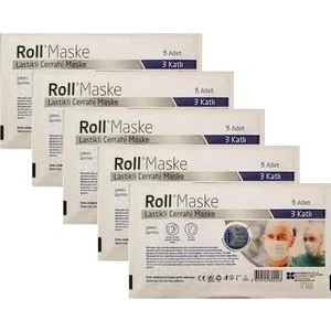 Cerrahi Maske 3 Katlı Telli 5li 5 Zarf Paketli Toplam 25 Adet