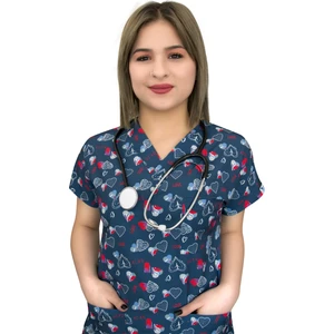 Nur Ortopedi  Love Kalpli  Doktor Hemşire Hastane Cerrahi Tek Üst Forma