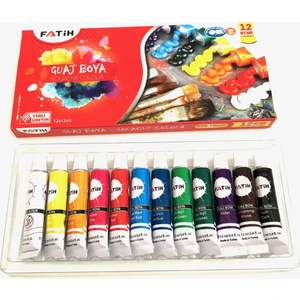 Tüplü Guaj Boya 12ML x 12 Renk