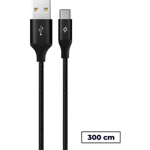 AlumiCable XXL USB-C Kablo Siyah 3M 2DK24S